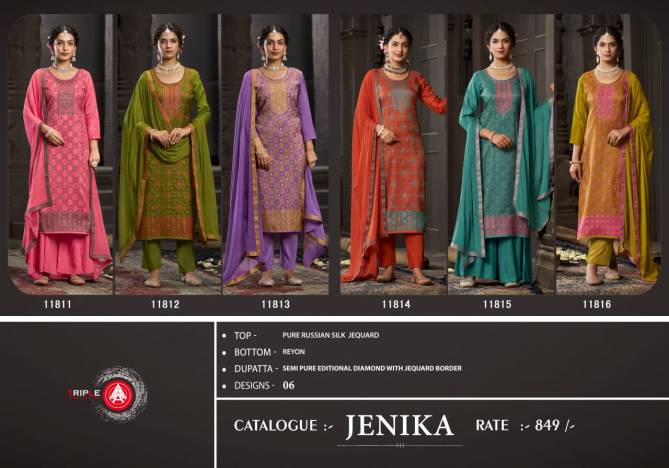 Jenika By Triple Aaa Silk Designer Russian Salwar Kameez Wholesale Shop In Surat
